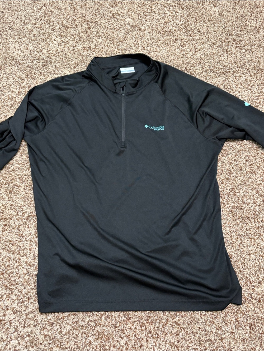 Columbia Black Half-Zip Pullover with Teal Logo